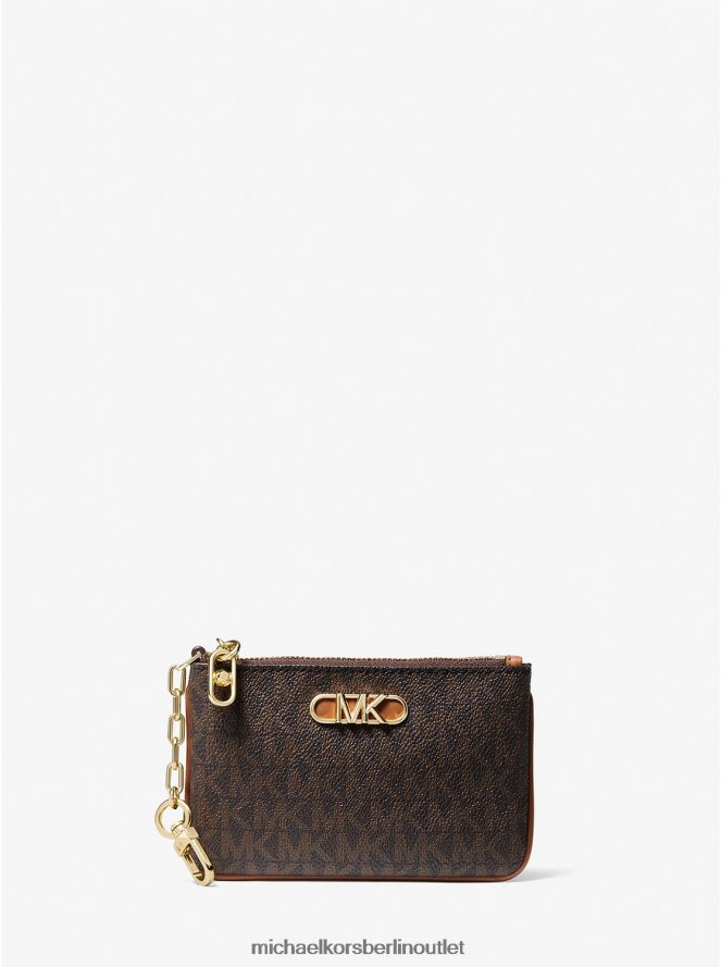 Zubehör de Michael Kors Frauen Kartenetui mit Reißverschluss und Parker-Logo Brn/Eichel 404V221674