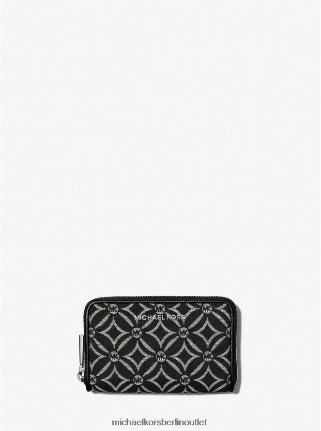 Zubehör de Michael Kors Frauen Kleines Portemonnaie aus Jacquard mit Logo schwarz/hellcreme 404V221675