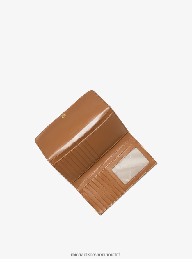 Zubehör de Michael Kors Frauen Großes Logo und dreifach gefaltete Brieftasche aus Leder Brn/Eichel 404V221693