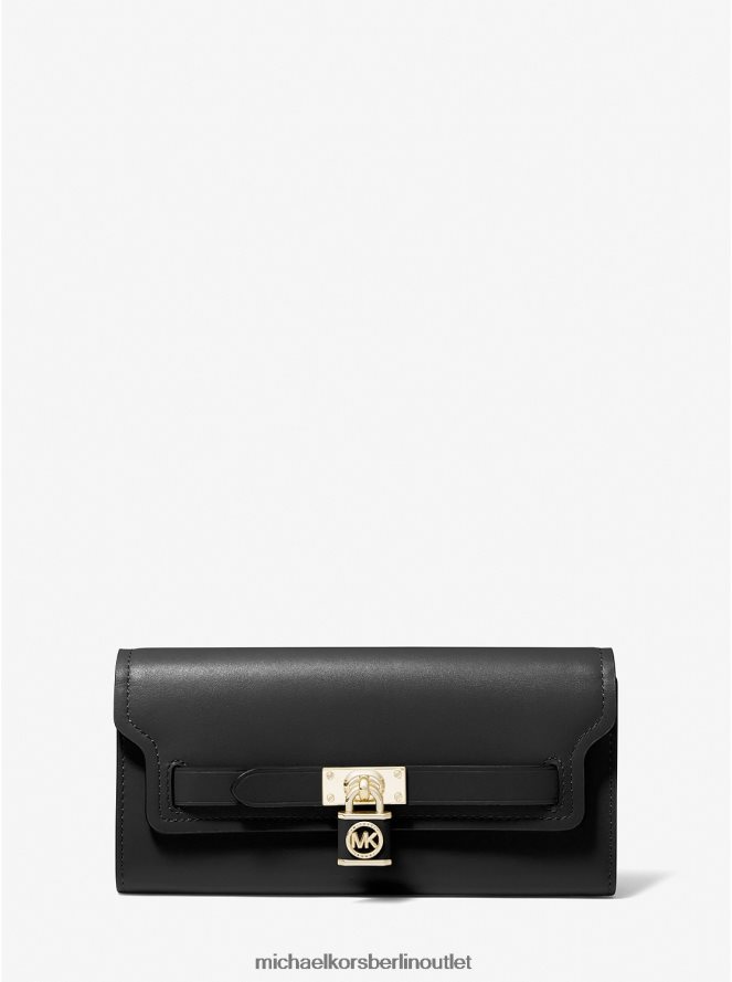 Zubehör de Michael Kors Frauen Hamilton Legacy große Lederbrieftasche Schwarz 404V221697