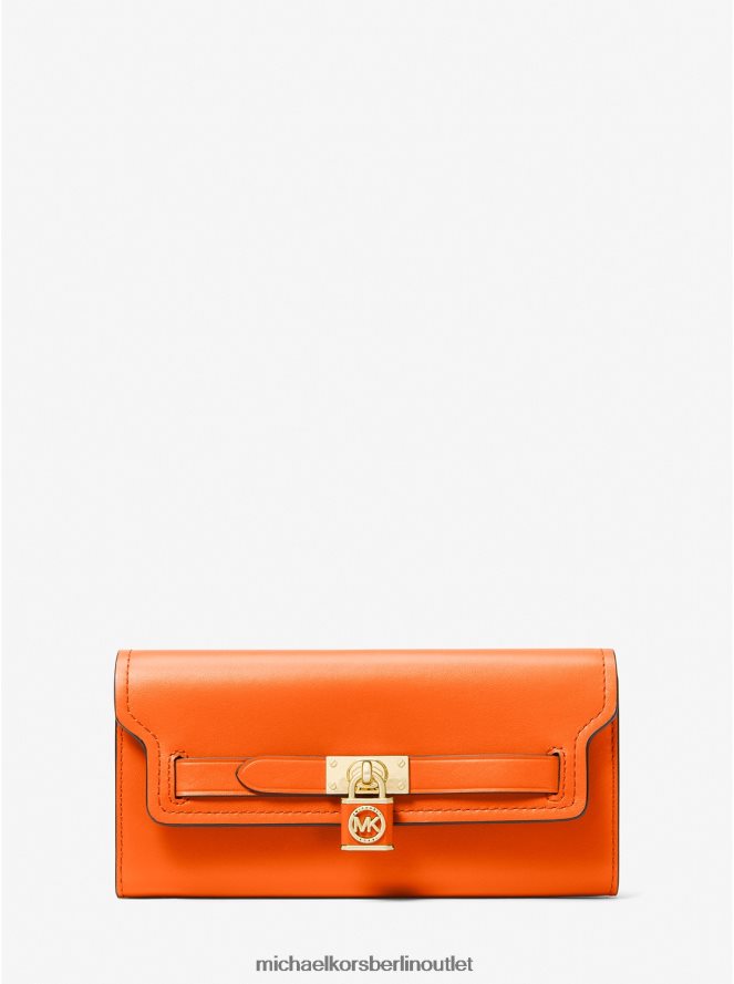 Zubehör de Michael Kors Frauen Hamilton Legacy große Lederbrieftasche optisches Orange 404V221690