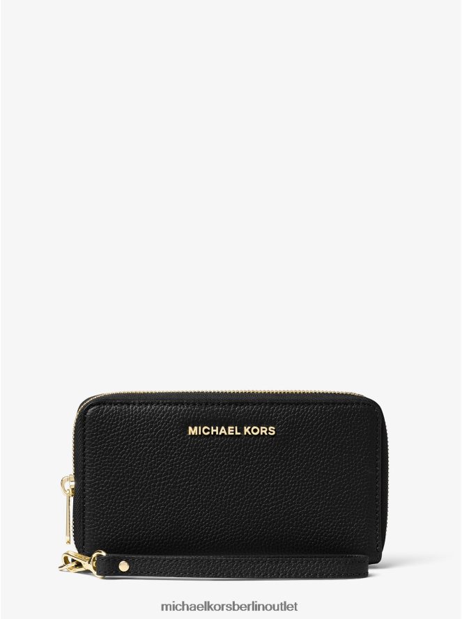 Zubehör de Michael Kors Frauen Großes Smartphone-Armband aus Leder Schwarz 404V221593