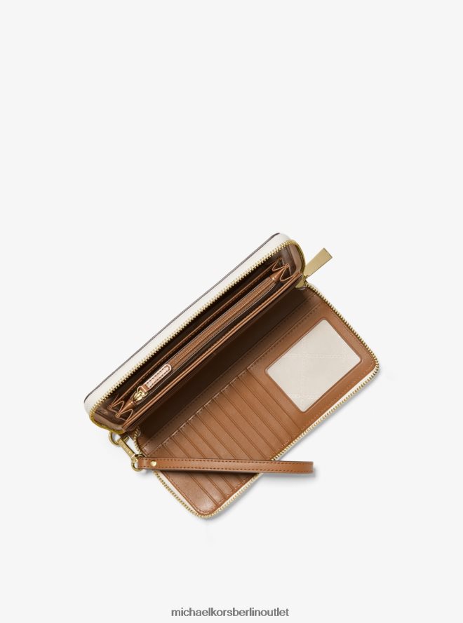 Zubehör de Michael Kors Frauen Großes kontinentales Portemonnaie mit Logo Vanille 404V221615