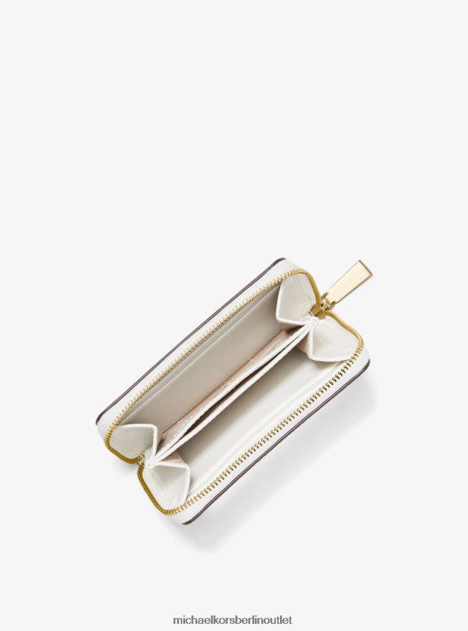 Zubehör de Michael Kors Frauen Kleine Geldbörse aus genarbtem Leder Optik weiß 404V221624