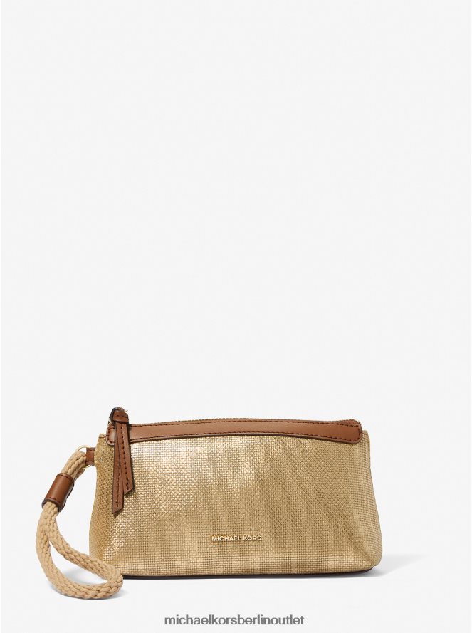 Zubehör de Michael Kors Frauen Kleines Talia-Armband aus metallischem Baumwollcanvas Weißgold 404V221610