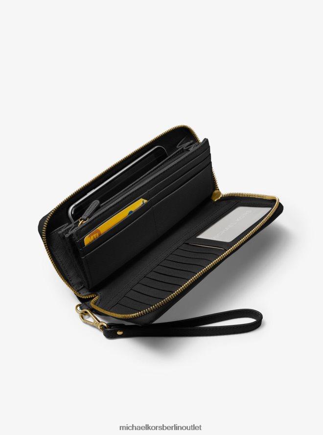 Zubehör de Michael Kors Frauen Kontinentalarmband aus Leder Schwarz 404V221619