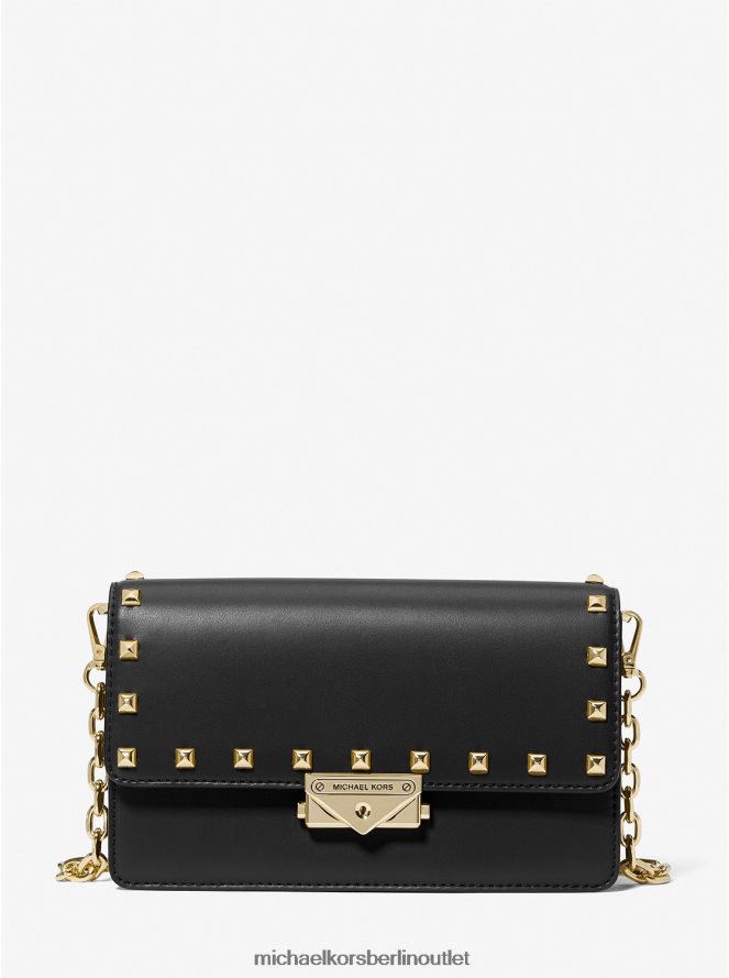 Zubehör de Michael Kors Frauen Mittlere Clutch aus Kunstleder mit Nieten von Cece Schwarz 404V221583