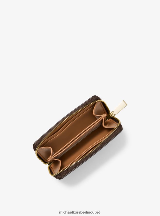 Zubehör de Michael Kors Frauen kleines Logo und Ledergeldbörse Brn/Eichel 404V221627