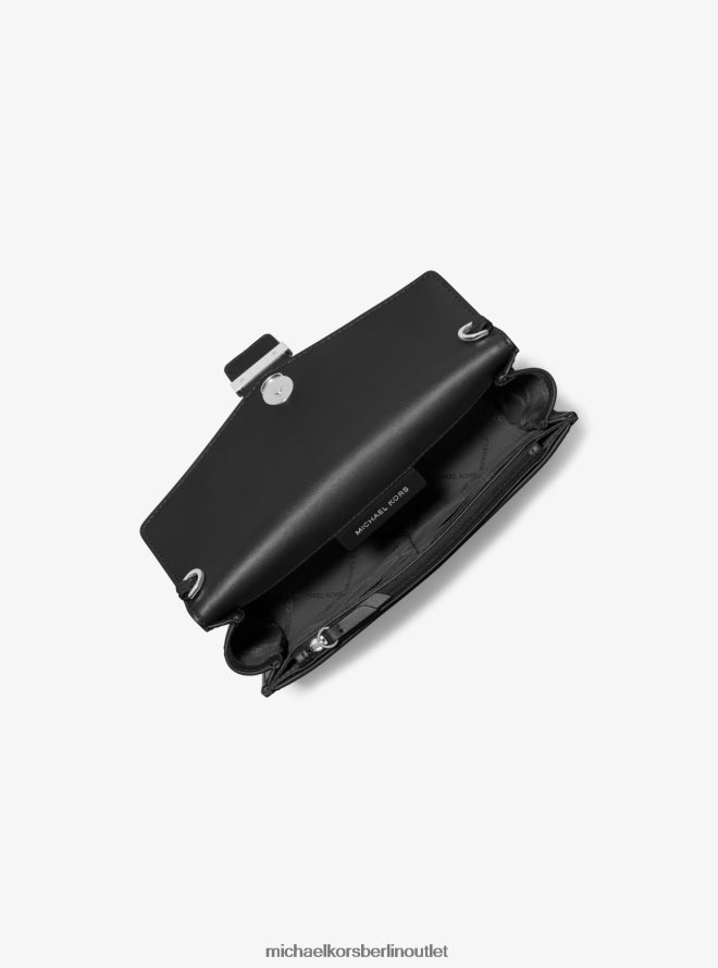 Zubehör de Michael Kors Frauen Penelope mittelgroße Lederclutch Schwarz 404V221518