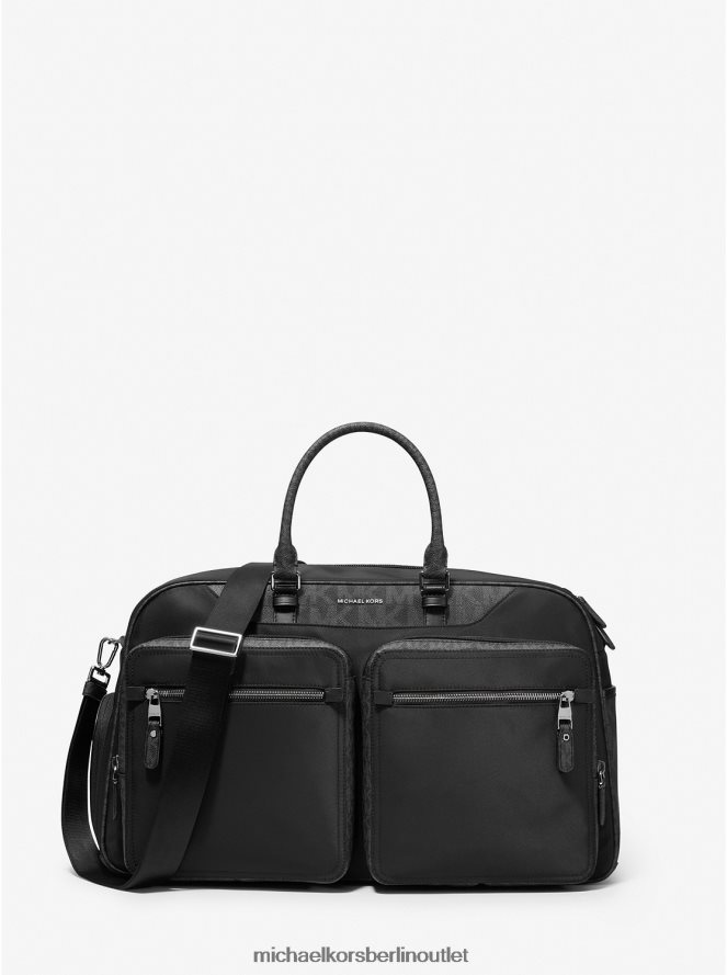 Zubehör de Michael Kors Frauen Brooklyn-Nylon-Seesack Schwarz 404V221573