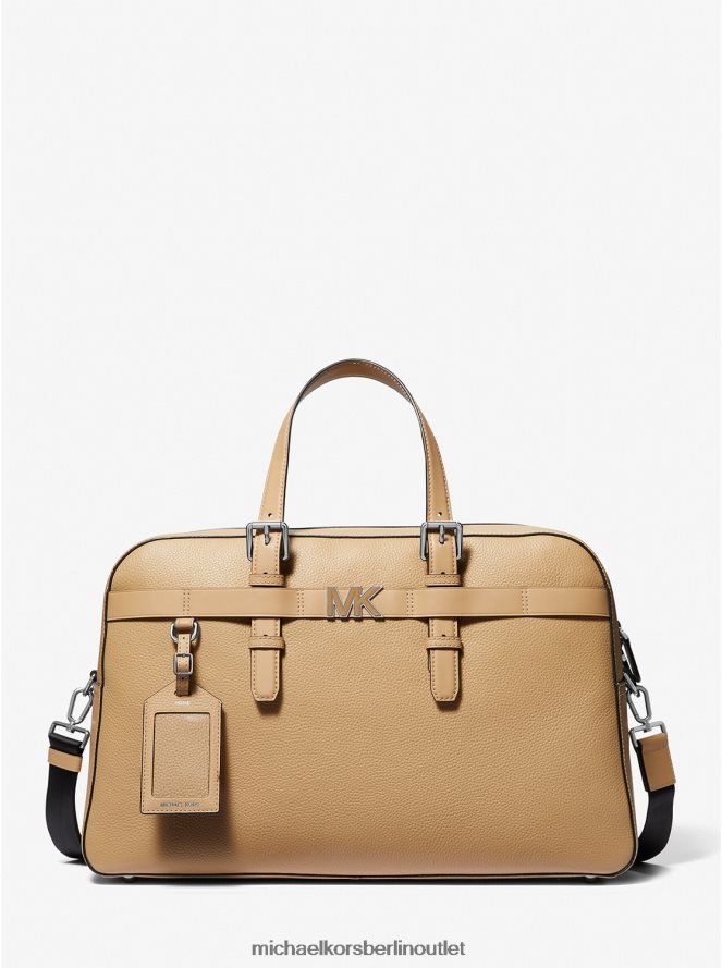 Zubehör de Michael Kors Frauen Hudson-Reisetasche aus genarbtem Leder Kamel 404V221564
