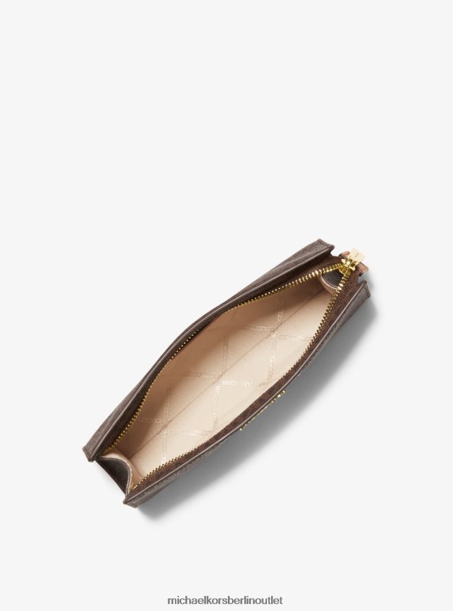 Zubehör de Michael Kors Frauen Kleines Federmäppchen mit Logostreifen Brn/Eichel 404V221546