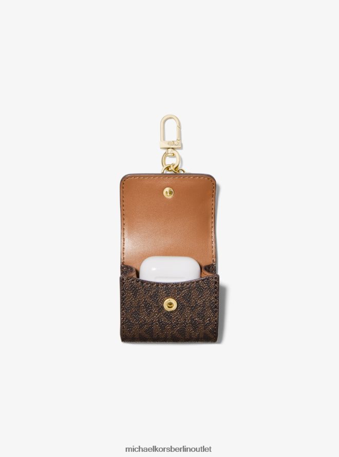 Zubehör de Michael Kors Frauen Logo-Clip-Hülle für Apple Airpods Brn/Eichel 404V221542