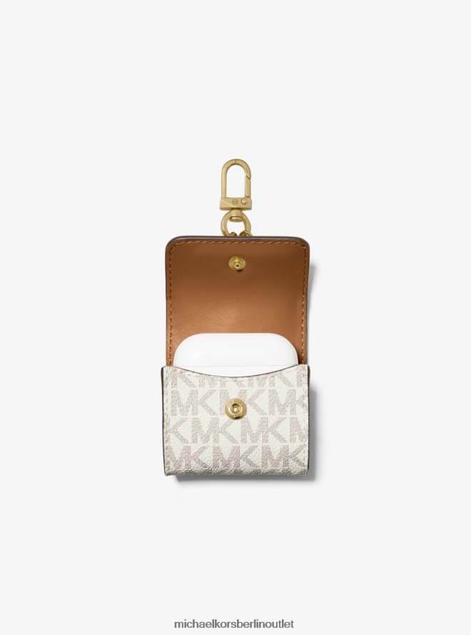 Zubehör de Michael Kors Frauen Logo-Clip-Hülle für Apple Airpods Vanille/Eichel 404V221539