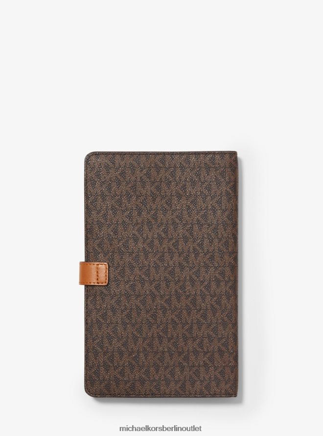 Zubehör de Michael Kors Frauen Mittelgroßes Notizbuch mit Logostreifen Brn/Eichel 404V221548