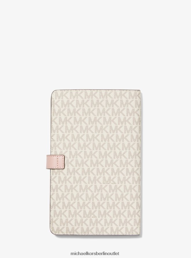 Zubehör de Michael Kors Frauen Mittelgroßes Notizbuch mit Logostreifen Vanille/Zartrosa 404V221549