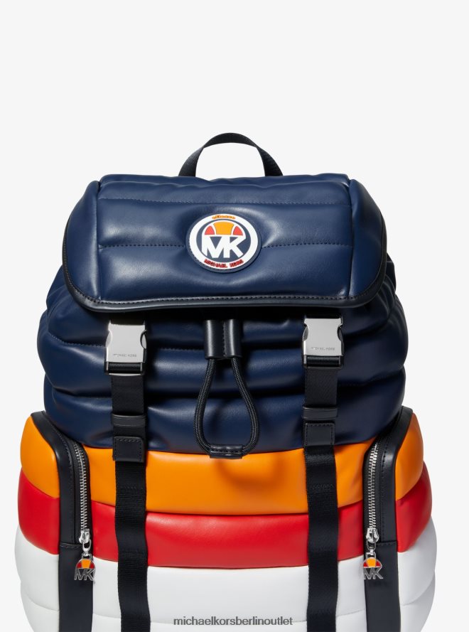 Zubehör de Michael Kors Frauen MK x Ellesse Hudson Rucksack aus gestepptem Kunstleder Kleid-Blues 404V221283