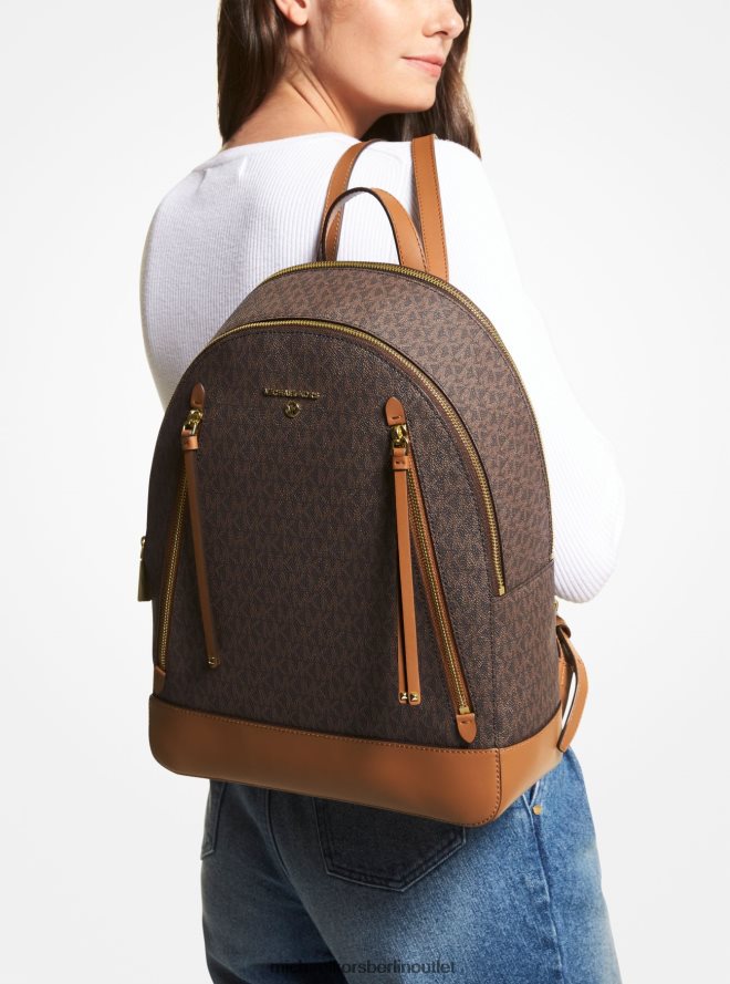 Zubehör de Michael Kors Frauen Rucksack mit großem Brooklyn-Logo Brn/Eichel 404V221233