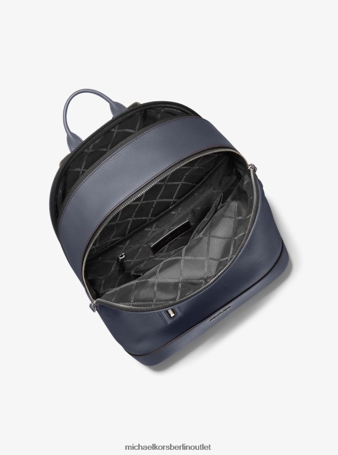 Zubehör de Michael Kors Frauen Schmaler Hudson-Rucksack aus gekrispeltem Leder Marine 404V221264