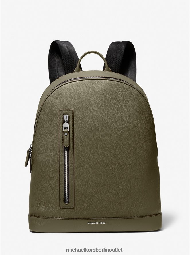Zubehör de Michael Kors Frauen Schmaler Hudson-Rucksack aus gekrispeltem Leder Olive 404V221265