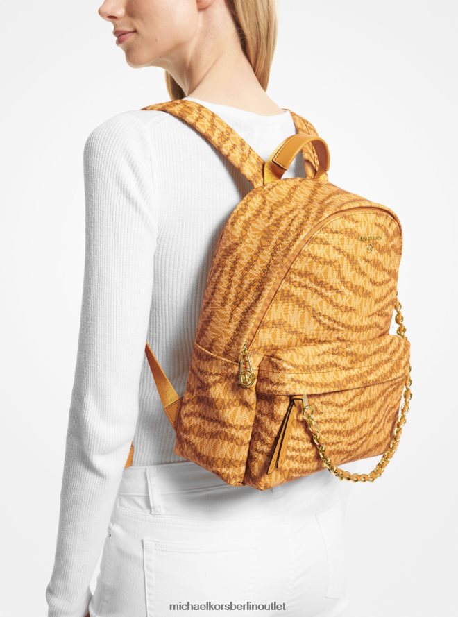 Zubehör de Michael Kors Frauen Slater mittelgroßer Rucksack mit Animal-Print und Logo Ringelblume 404V221241