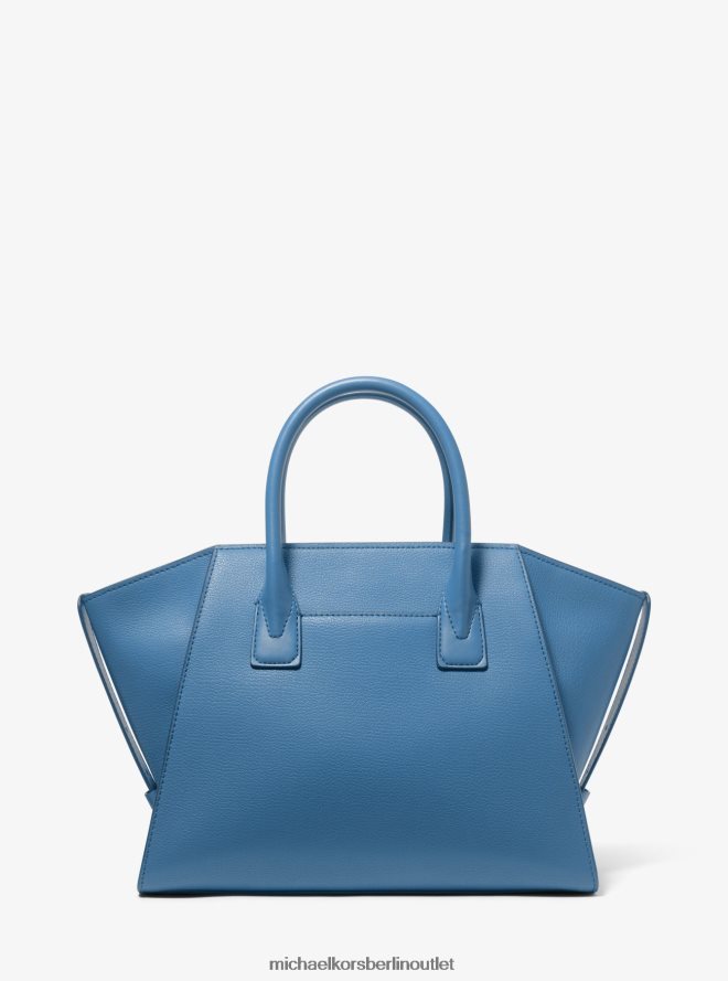 Zubehör de Michael Kors Frauen Große Avril-Ledertasche mit Reißverschluss oben Heritage-Blau 404V221448