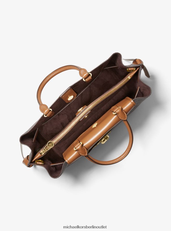 Zubehör de Michael Kors Frauen Hamilton Legacy Umhängetasche mit großem Logo und Gürtel Brn/Eichel 404V221409