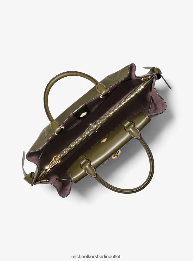 Zubehör de Michael Kors Frauen Hamilton Legacy große Leder-Umhängetasche mit Gürtel Olive 404V221406