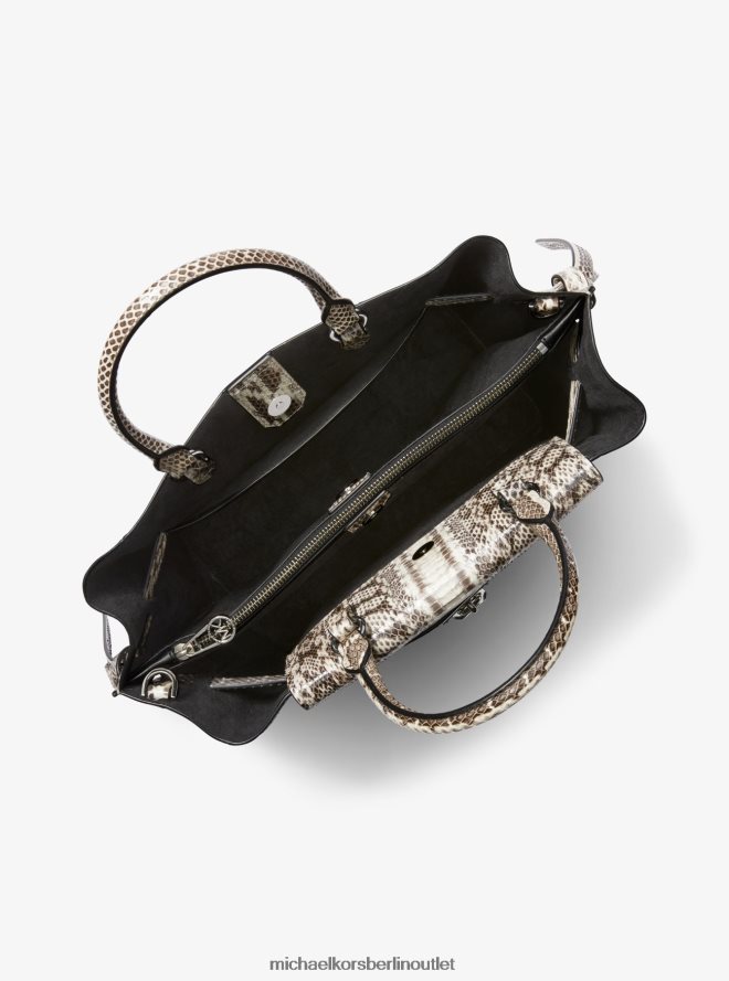 Zubehör de Michael Kors Frauen Hamilton Legacy große Umhängetasche aus Schlangenleder mit Gürtel natürlich 404V221485