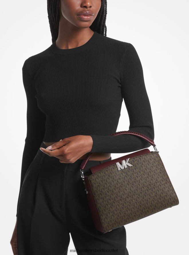 Zubehör de Michael Kors Frauen Karlie mittelgroße Umhängetasche mit Logo Merlot 404V221486