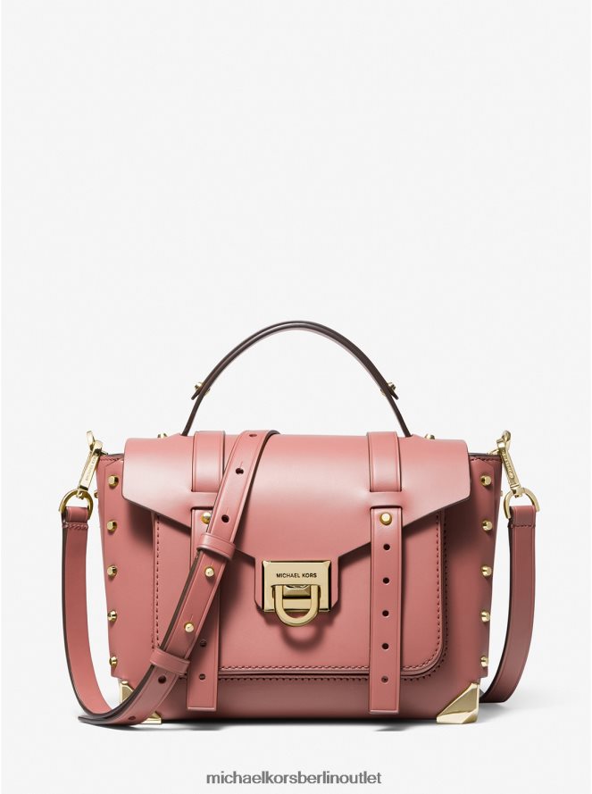Zubehör de Michael Kors Frauen Manhattan-Umhängetasche aus Leder, mittelgroß Rose 404V221436