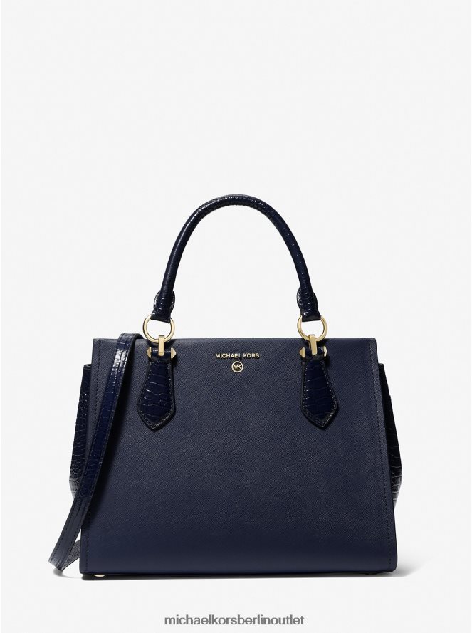 Zubehör de Michael Kors Frauen Marilyn mittelgroße Umhängetasche aus Saffiano-Leder Marine 404V221400