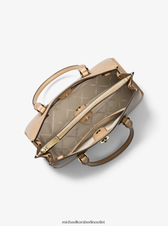 Zubehör de Michael Kors Frauen Rubinrote mittelgroße Umhängetasche aus Saffiano-Leder Kamel 404V221482