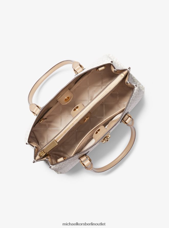 Zubehör de Michael Kors Frauen Rubinrote mittelgroße Umhängetasche mit Logo Kamel 404V221484