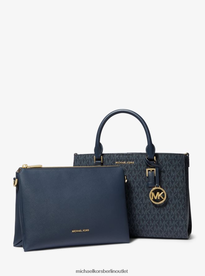 Zubehör de Michael Kors Frauen Sally Medium 2-in-1-Umhängetasche mit Logo und Kunstleder admrl/plblue 404V221428