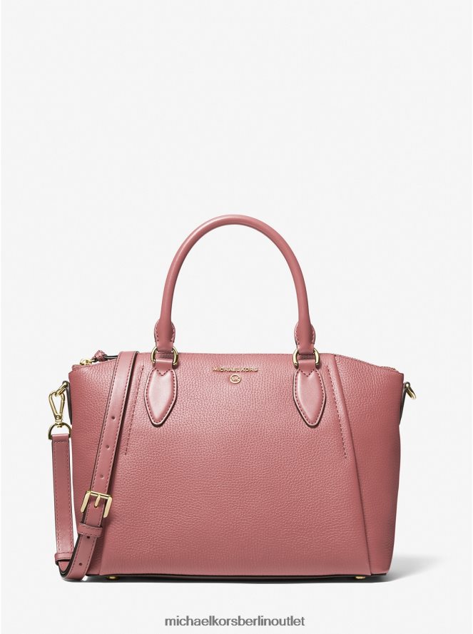 Zubehör de Michael Kors Frauen Sienna mittelgroße Umhängetasche aus genarbtem Leder Rose 404V221506