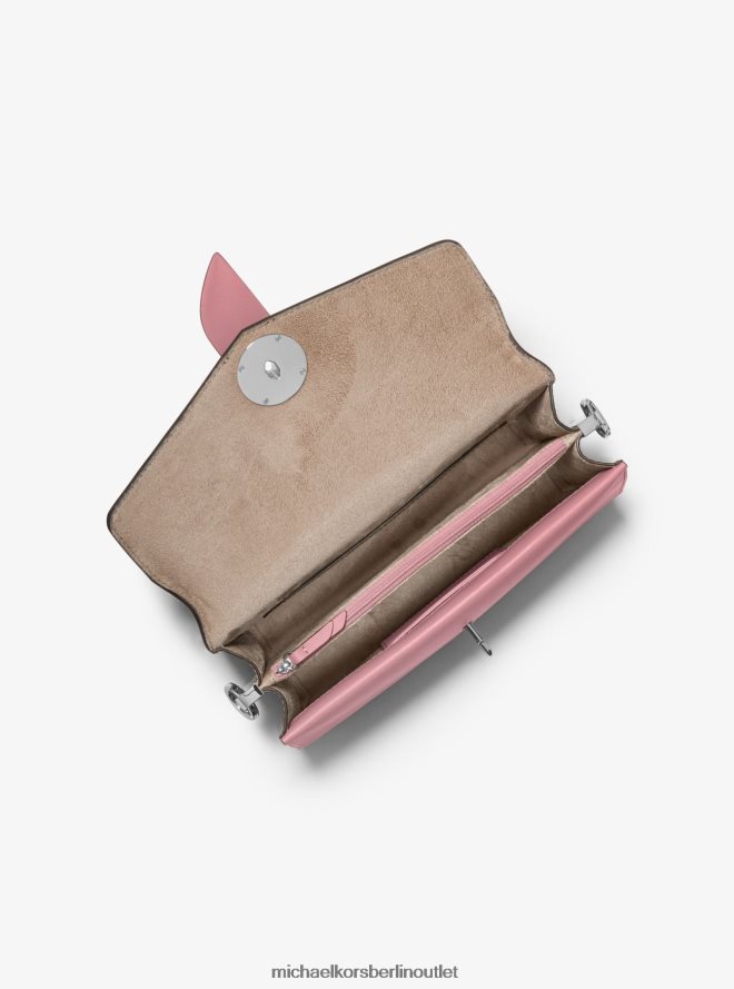 Zubehör de Michael Kors Frauen Greenwich mittelgroße Umhängetasche aus Saffiano-Leder mit Nieten Königsrosa 404V221334