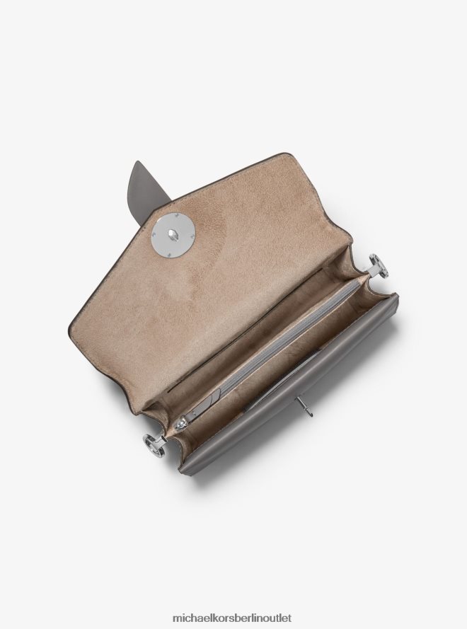 Zubehör de Michael Kors Frauen Greenwich mittelgroße Umhängetasche aus Saffiano-Leder mit Nieten grau meliert 404V221338