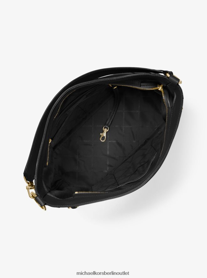 Zubehör de Michael Kors Frauen Große Umhängetasche „Brolyn“ aus genarbtem Leder Schwarz 404V221391
