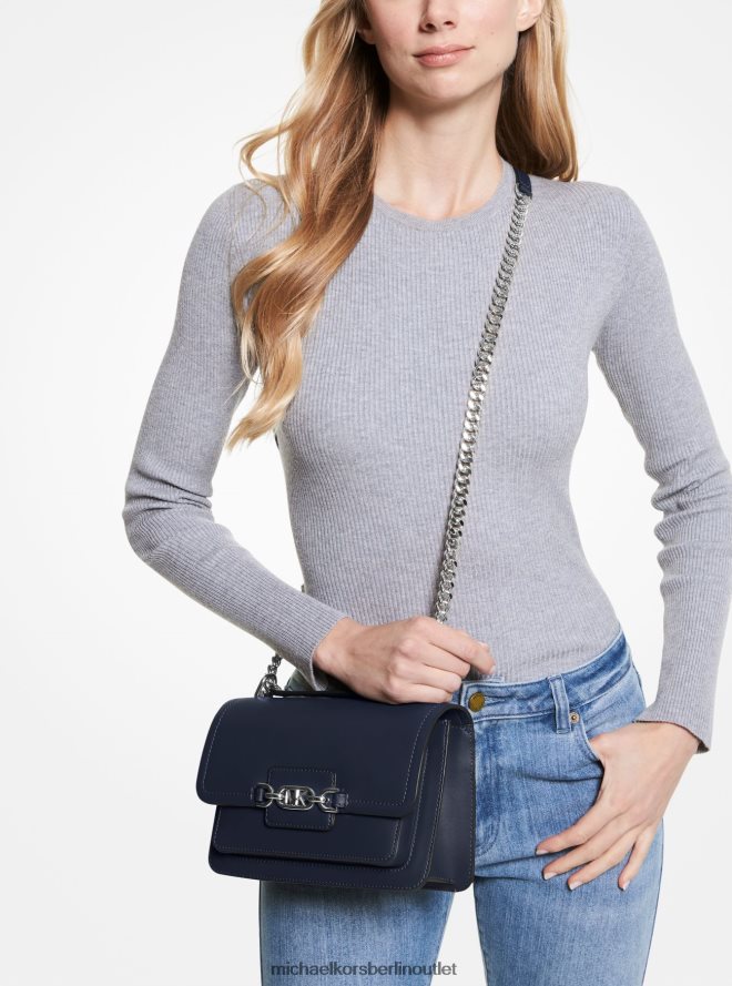 Zubehör de Michael Kors Frauen Große Umhängetasche aus Leder in Heidekraut Marine 404V221312