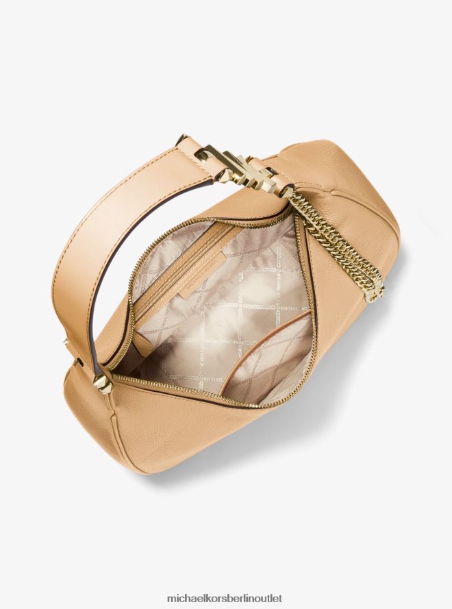 Zubehör de Michael Kors Frauen Große Umhängetasche aus gekrispeltem Leder von Piper Kamel 404V221292