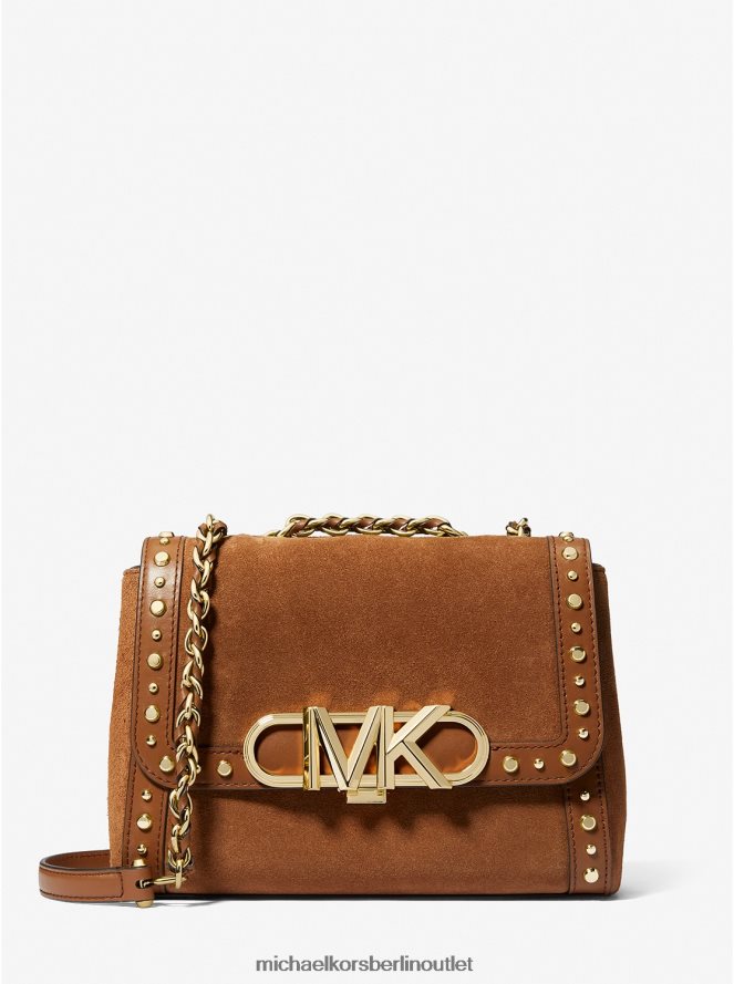 Zubehör de Michael Kors Frauen Mittelgroße Parker-Umhängetasche aus Wildleder mit Nieten Gepäck 404V221300