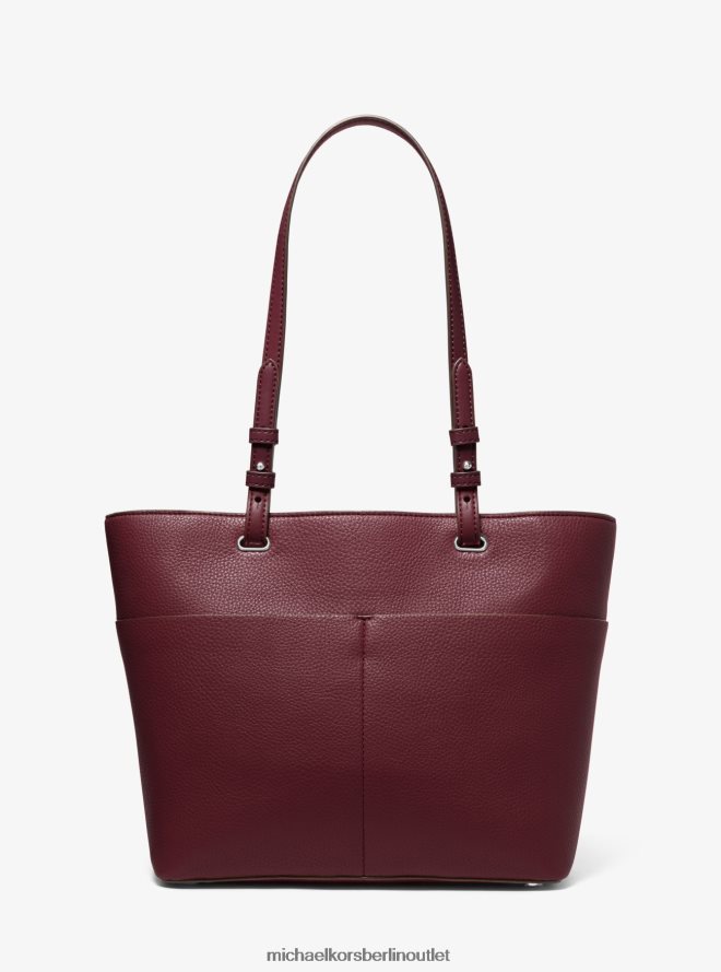 Zubehör de Michael Kors Frauen Bedford mittelgroße Tragetasche aus genarbtem Kunstleder Merlot 404V221162