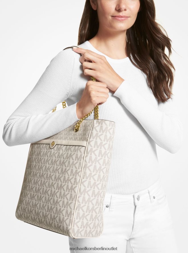Zubehör de Michael Kors Frauen Große Blaire-Tragetasche mit Logo Van/Creme 404V221171