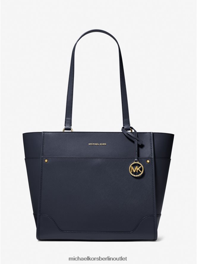 Zubehör de Michael Kors Frauen Große Harrison-Tragetasche aus Leder Marine 404V221093