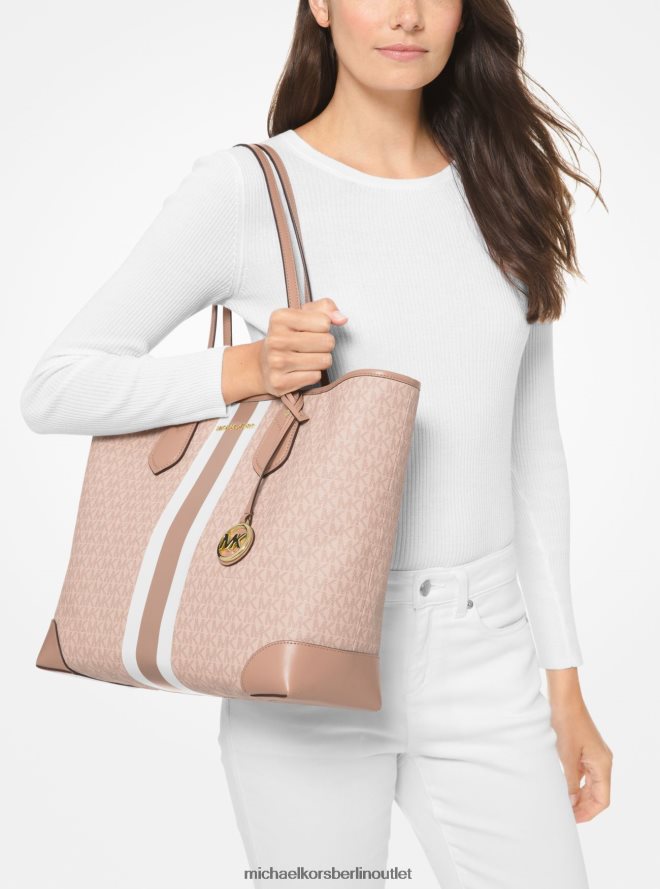 Zubehör de Michael Kors Frauen Große Tragetasche mit Logo-Streifen von Eva Ballett-Multi 404V221072