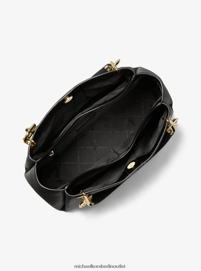 Zubehör de Michael Kors Frauen Große Trisha-Umhängetasche mit Logo Schwarz 404V221138