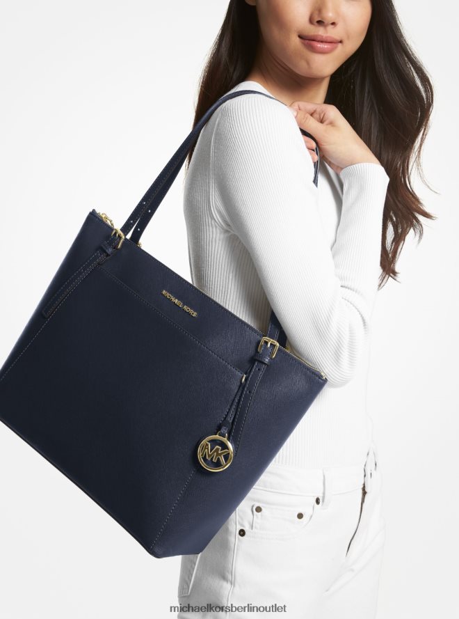 Zubehör de Michael Kors Frauen Große Voyager-Einkaufstasche aus Saffiano-Leder Marine 404V221150