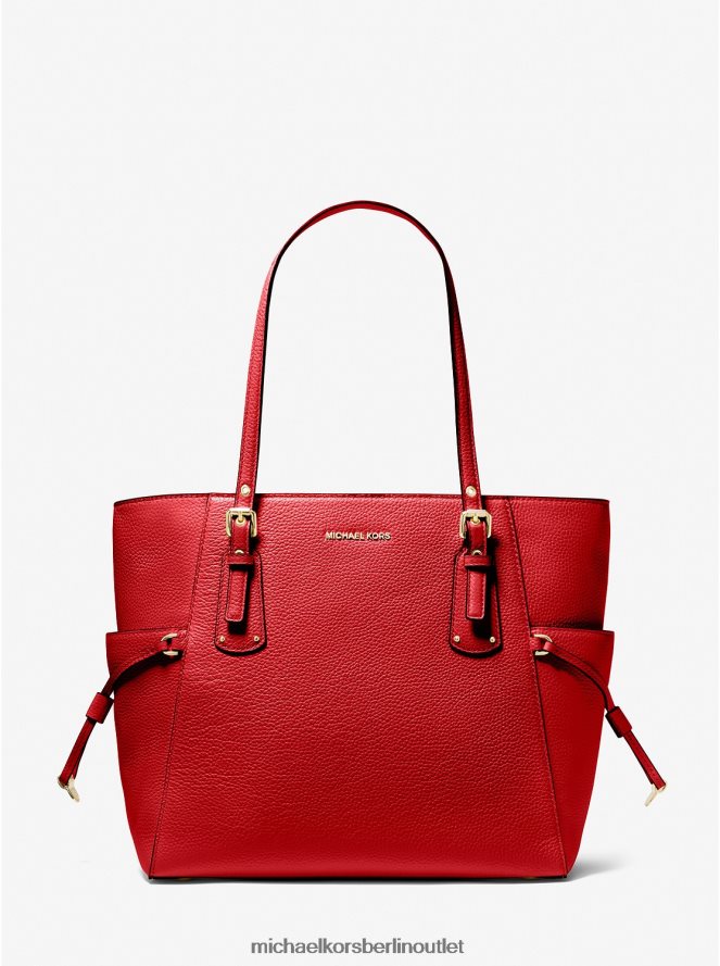 Zubehör de Michael Kors Frauen Kleine Voyager-Einkaufstasche aus gekrispeltem Leder Flamme 404V221062