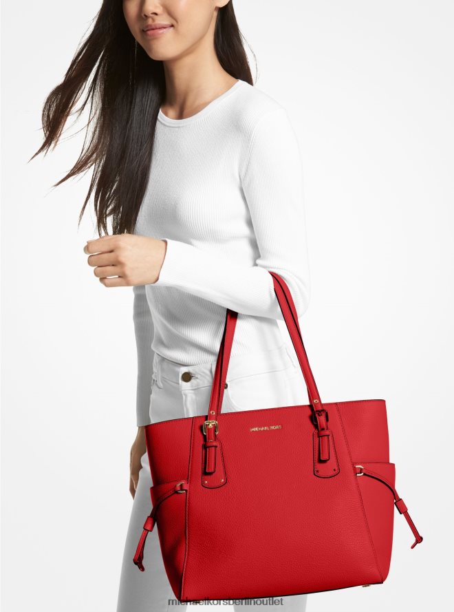 Zubehör de Michael Kors Frauen Kleine Voyager-Einkaufstasche aus gekrispeltem Leder Flamme 404V221062